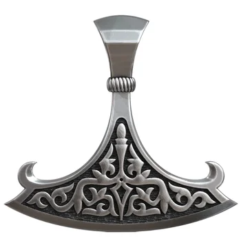 11g 3D Perun Hacha Eslava Vikingos Escandinavos Amuleto Mjolnir para Hombre Colgante de 925 Colgante de Plata de ley MACIZA