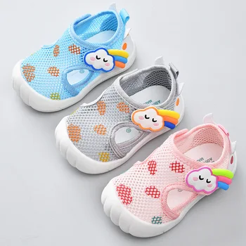 Sandalias Niñas, Zapatos Para Caminar De Nuevo De Verano Zapatos De Bebé De Malla Suave Suela Transpirable Niños Zapatos