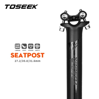 TOSEEK Tija de Carbono 27.2/30.8/31.6 mm Negro Mate MTB/Bicicleta de Carretera del Asiento de Offset 0 mm Asiento de la Bicicleta Post Longitud de 400 mm de Piezas de Bicicleta