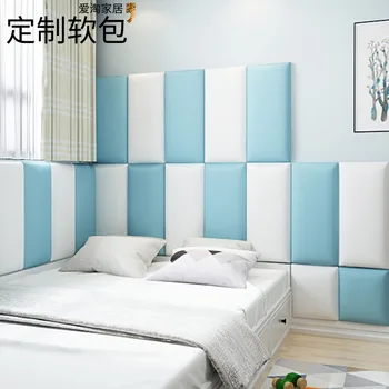 De madera auto-adhesivo anti-colisión de aislamiento de la pared del cabecero de la cama de personalización