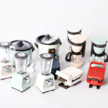 Casa De Muñecas En Miniatura De La Simulación De Los Electrodomésticos De Cocina Mini Cafetera/Microondas/Horno/Licuadora/ Olla De Arroz/Hervidor De Muebles De Modelo