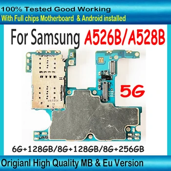 De 256 gb Para Samsung Galaxy A52 A526B / A528B 128GB Placa base Con Plena Chips de la Placa Lógica, Todos Trabajando Placa de la Versión para la UE
