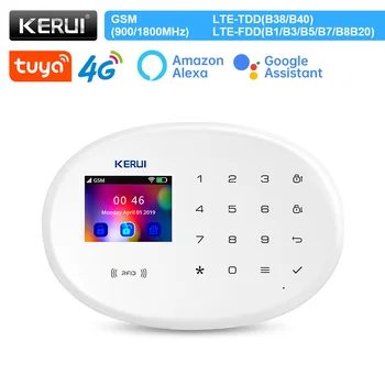 KERUI W204 4G Casa de Seguridad del Panel Táctil Sólo el Sistema de Alarma del Panel Tuya APLICACIÓN de Control Remoto de la Vida Inteligente WIFI GSM Alarma Antirrobo
