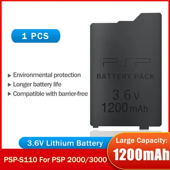1PCS 3.6 V 1200mAh Li-ion Batería Recargable Para Sony PSP2000 PSP3000 PSP-S110 PlayStation Portable Gamepad
