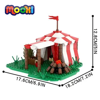 MOOXI Edad Media, Militar, de la Guerra Tienda de Campamento Bloques de Ladrillos del Edificio Educativo Chico de Juguete Para los Niños 3D Regalos Ensamblar las Piezas MOC5046