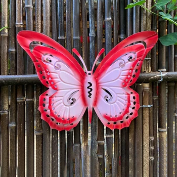 Simulación de Insectos Animales Figuritas de colores de la Mariposa Modelo 3D de la Pared de la Mariposa de la Escultura de colores al aire libre de Arte de Pared de Hierro Hannging