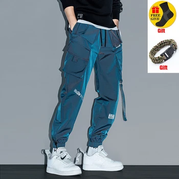 Harajuku Deportivos Masculinos Reflexivo Pantalones de Carga Y2k Pantalones para los Hombres Corredores de Hip Hop de los Hombres Ropa de Hombre, Ropa de Deporte Casual