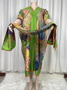 Nuevo V-cuello de kuwait las Mujeres de la Moda Sexy Boho Casual de seda Floral del Vintage de la impresión de la Noche de Fiesta en la Playa cubrir Largo Vestido Maxi