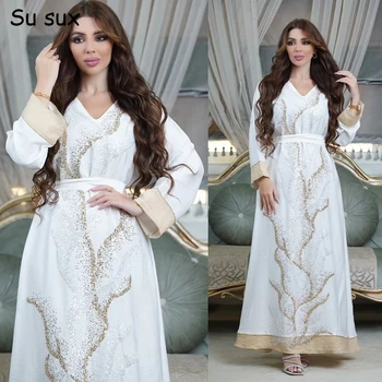 Dubai Abaya De Lujo Para Las Mujeres Musulmanas Ropa Oriente Medio Cordón Del Bordado De Manga Larga Vestido Maxi Túnica Femme Musulmane 2023