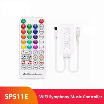 SP511E Wifi Música de Controlador de LED Para WS2812 WS2811 Direccionable de Píxel de Salida de Voz de la APLICACIÓN de Control de