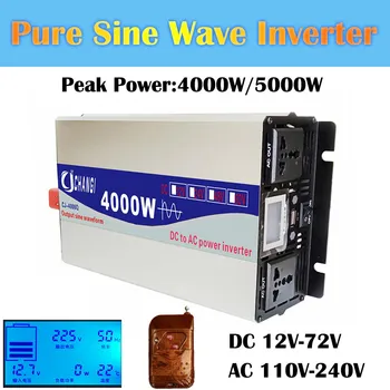 Inversor de Onda Sinusoidal pura 4000W 5000 watts de Potencia DC 12V 24V De CA 110V/220V Voltaje 50/60HZ Convertidor de 5KW USB Inversor Solar