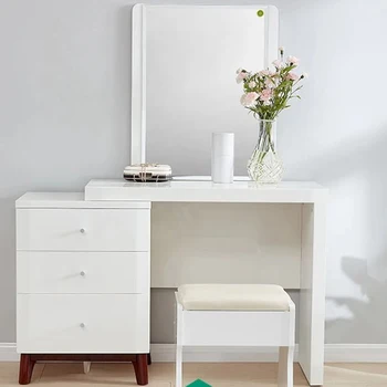 Blanco Aparador Espejo del Dormitorio Moderno Esquina de Lujo para el Almacenamiento de la Vanidad de las Tablas de Maquillaje Nórdicos Tocador Mueble Muebles para el Hogar LJ50DT