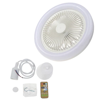 10.2 pulgadas E27 30W 86‑265V LED de ventiladores Cerrado Ventilador de Techo Regulable, Ventilador de Techo con Luz LED para el Hogar Dormitorio de Vida