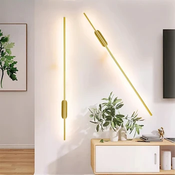 Un par LED lámpara de Pared, Lámpara de Oro Moderna LED Lámpara de Pared de la sala de decoración de la pared de luz de Escalera pasillo 60/100 cm 2pcs