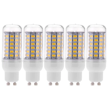 5X GU10 10W 5730 SMD 69 LED Bombillas de Luz LED de Maíz de la Lámpara LED de Ahorro de Energía de 360 Grados de 200-240V Blanco Cálido