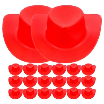 20 Pcs Mini Occidental Sombrero De Vaquero En Miniatura De Sombreros Manualidades Decoraciones De La Torta Pequeña Parte De Plástico Pequeña Casa De Muñecas