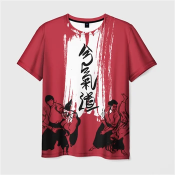 2023 Nuevo Japonés de Aikido Hombres del Grunge T-shirt Ejercicio de la Mañana de la Ronda de Cuello de la Camisa de Shodan la Impresión 3D de secado Rápido de Verano Más el Tamaño