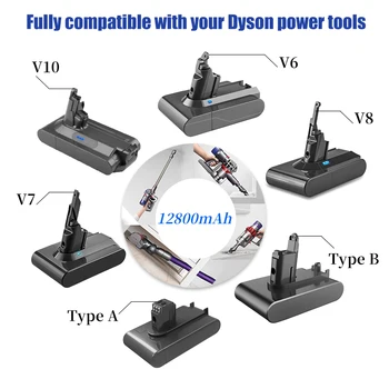 Para Dyson V6 V7 V8 V10 Tipo a/B 12800mAh Reemplazo de la Batería para Dyson Absoluta Cable Libre de Vacío de Mano, Aspiradora