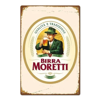 Personalizable Birra Moretti Italiano Italia Cerveza Vintage Retro De Estaño Señal Letrero De Metal De Metal De Cartel De La Decoración Del Hogar