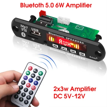 5V/12V 6W Amplificador Bluetooth Decodificador de MP3 de la Junta de BT 5.0 FM Módulo de Radio Para la Música Altavoz USB manos libres Inalámbrico Reproductor de MP3 de Coche