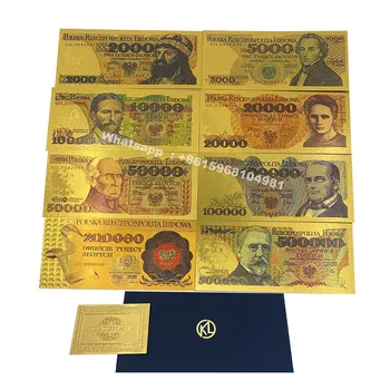 10 Diseños de Polonia de Oro de los Billetes de 2000 5000 10000 20000 50000 100000 200000 500000 PLN para Partriotism Artesanía de la Colección de Don