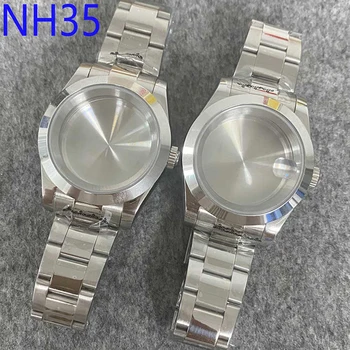 Para NH35/ NH36 Movimiento 39MM Reloj de Acero Inoxidable Caso+Correa Oyster Perpetual de Cristal de Zafiro de la caja del Reloj