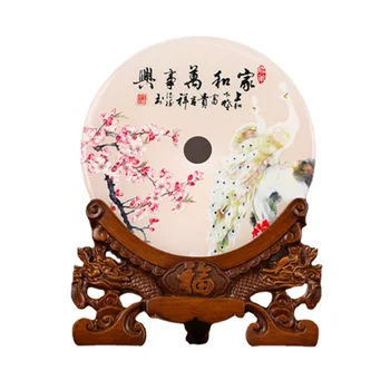 Estilo chino natural de jade de seguridad de la hebilla de la decoración, sala de estar Bogu marco, y Shibi artesanías feng shui escritorio decoración
