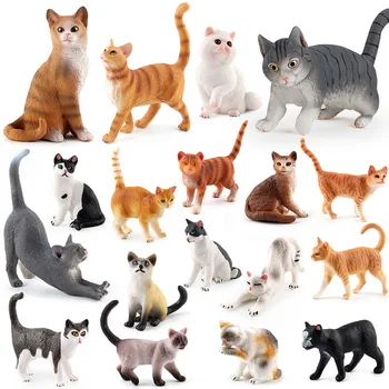 Miniatura De La Granja De Gato Figuritas Educativo Modelo Animal Figuras De Juguete Set De Decoración De Los Favores Del Partido