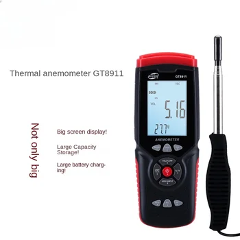 Alambre caliente Anemómetro Digital de la Velocidad del Viento/Caudal de Aire/Medidor de Temperatura de Medición 0~30 m/s Con Interfaz USB Slim & Sensor GM8903