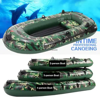 Iatable Barco de 10 pies 2~4 Persona Iatable Barco Conjunto con las Paletas de la Bomba de Aire de PVC de Kayak, Canoa, Barco Establecido por la Deriva Kayak CanoeBoat