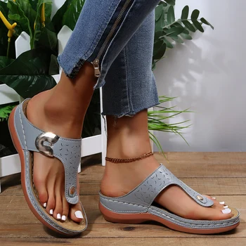 Sandalias De Los Zapatos De Las Mujeres De La Moda De Nueva Peep Toe Zapatos De Mujer Open Toe Sandalias De Mujer Transpirable Zapatos De Cuña Retro Más El Tamaño De Los Zapatos