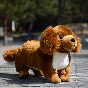 22cm Dachshund Perro de Alta Fidelidad de Anime Lindo Plushie de la Salchicha de Perro de la Felpa Juguetes Realistas de Animales de Simulación de Peluche Muñeca de Juguete de Regalos