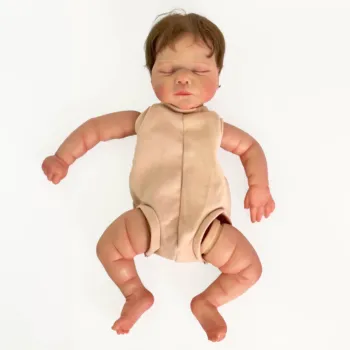 NPK 19inch Recién nacido Bebé Reborn Doll Kit de Bebé Quinlyn Real de Tacto Suave Ya Pintado Inacabado de la Muñeca con la Mano de la Raíz del Cabello
