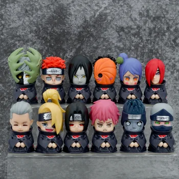 6Pcs/Set de Naruto Shippuden Anime de dibujos animados de las Figuras de Acción Q Versión Lindo Akatsuki Itachi Obito GK Modelo de Muñeca Decoración Juguetes de Regalo