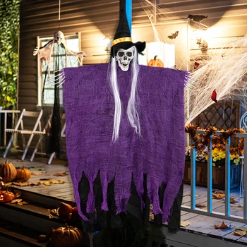 Halloween Fantasma Colgante Calavera para Halloween Parte Interior del Hogar al aire libre de la Puerta de la Pared de la Decoración de la Casa Embrujada de la Barra de Miedo Props