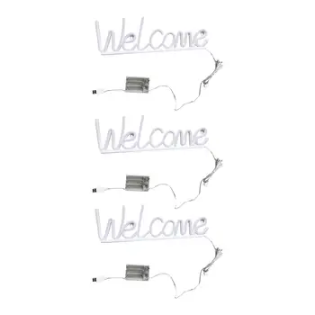 Bienvenido Letreros de Neón Colgante de Pared de Mesa Decorativos de Luz de Neón Signo Luz de la Noche para el Hotel la Decoración del Hogar de la Sala de Juego Pub Restaurante