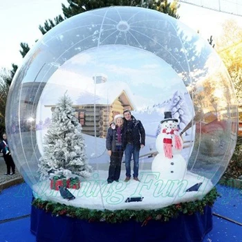 Al aire libre de la promoción de navidad inflable humana hoteles de nieve globo / inflable gigante del pvc de la nieve de la burbuja de globo para la venta