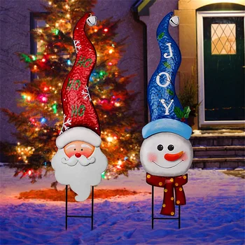 La Navidad Signos De Patio Al Aire Libre De La Decoración Del Muñeco De Nieve De Santa Claus Estaca Para El Jardín De La Decoración De Navidad De Bienvenida Patio De Césped Vía De Entrada De 2022 Nuevo