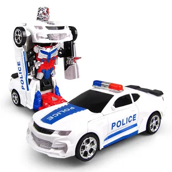 Electrónica de la Deformación de Coche Universal de la Música de la Policía de Juguete LED Eléctrico, Robot de Transformación de los Deportes de modelos de Vehículos Para Niños Regalos de Navidad