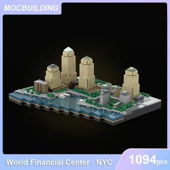 World Financial Center NYC Modelo de Arquitectura de la Pantalla MOC Bloques de Construcción de BRICOLAJE Reunir los Ladrillos de Juguetes Educativos Regalos 1094PCS