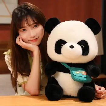 Lindo Panda Muñeca de Juguete de la Felpa de Gran Tamaño Oso Muñeca Almohada de Tela Chino Regalo de Cumpleaños Para Niños Chica de 25 cm