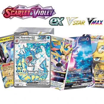 Holográfica Tarjetas Pokemon Escarlata Violeta Nuevo ex Vstar Vmax GX en inglés de la Carta con arco iris Arceus Shiny Charizard Niños Regalo