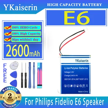 YKaiserin Batería de 2600mAh Para Philips Fidelio E6 Altavoz Digital de Baterías