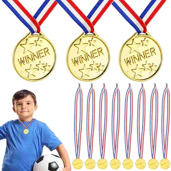 50 piezas de Fútbol de los Juguetes de los Niños de la Medalla el Día de los Deportes de Medallas a los Niños de Oro de Fútbol de Gimnasia Premios de Plástico Premio de Recompensas de Estudiante