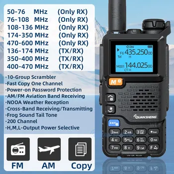 Quansheng UV 5R Más Walkie Talkie Portátil Am Fm Radio de Dos vias Colector de VHF K5 Receptor de Jamón de configuración Inalámbrica de la Gama Larga