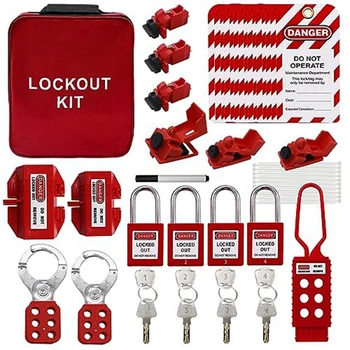 1Set de Bloqueo de Etiquetado de seguridad Kit de Abrazadera En el Circuito de Interruptor de Bloqueo de Seguridad Candados, Bloqueo y etiquetado Universal