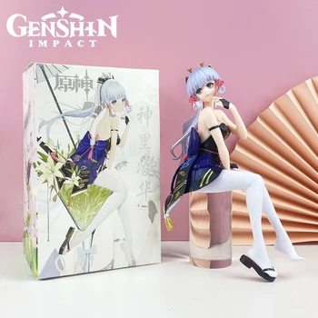 18cm Genshin Impacto Kamisato Ayaka Figuras de Anime Manga Estatua de Figura de Acción Coleccionable Modelo de los Juguetes de la Muñeca de los Niños Regalo de la Decoración