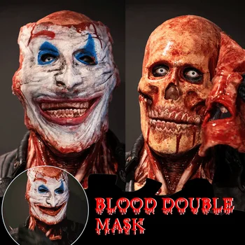 Halloween de Doble capa Arrancó la Máscara Sangrienta Horror Cráneo de Látex Máscara de Miedo Cosplay Fiesta de Máscaras Máscaras de Decoración de Halloween