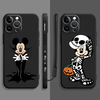 Disney Mickey Halloween Vampiro Esqueleto de la Plaza de Líquido Caso Para el iPhone de Apple 14 13 12 11 Pro Max 13 12 Mini XS XR X 7 8 6 6