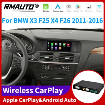 RMAUTO Inalámbrico Apple CarPlay NBT CIC Sistema para BMW X3 F25 X4 F26 2011-2016 Android Auto Espejo Enlace AirPlay Cámara de marcha atrás